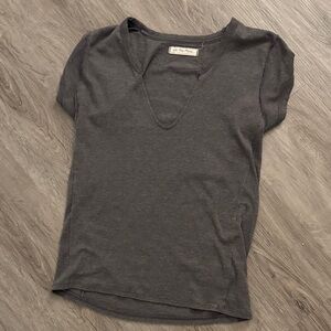 Free people Gray V-Neck Women's Top